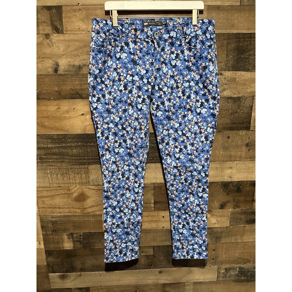 Levi's 14/32 Floral Womens Pants Demi Curve Modern Rise Skinny Flowers
